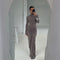 Women's High Neck Pleated Pullover Long Maxi Dress