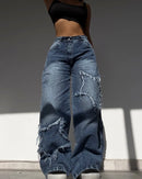 Women Baggy Hip Hop Casual Gothic High Waist Wide Leg Jeans