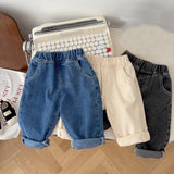 Boys Casual Solid Denim Pants