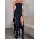 Women's Bodycon Ruffle Full Length Dress