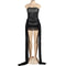 Women Ribbon Strapless Mesh Mini Dress