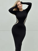 Women’s Bodycon Black Long Dress