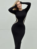 Women Body-con Black Long Dress