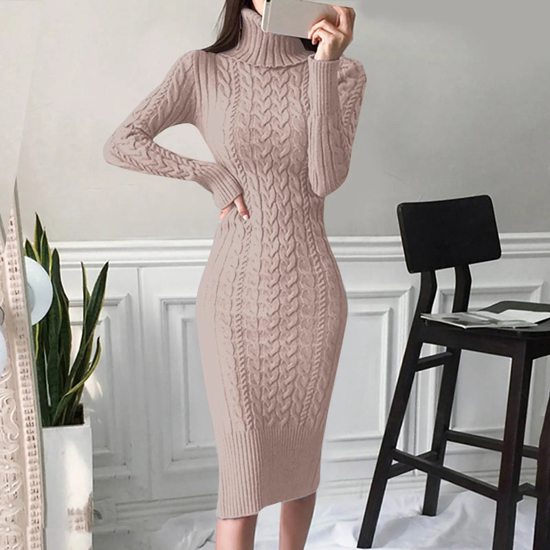 Turtleneck Knitted Dress