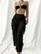 Women's Bikini And Cover Up Set Plain Criss Cross Halter Bra Top With Ruffle Pants