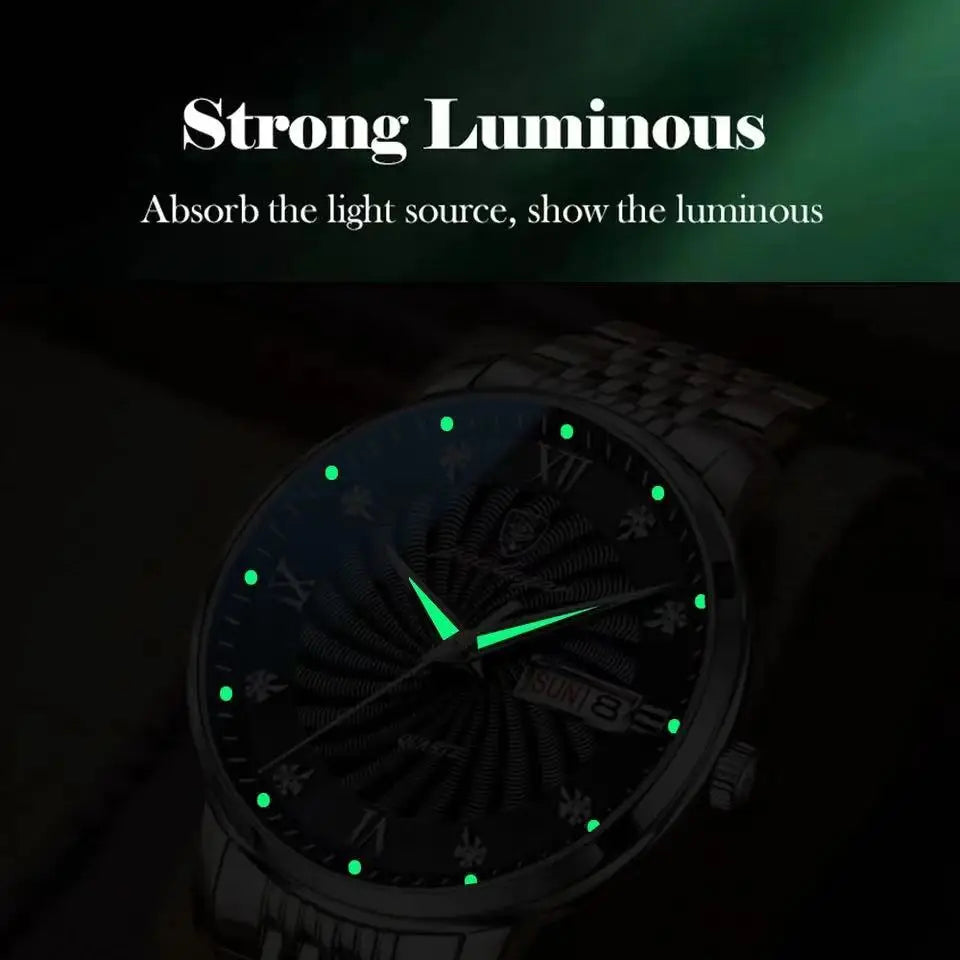 Men Luxury luminous Waterproof Stainless Steel Watch