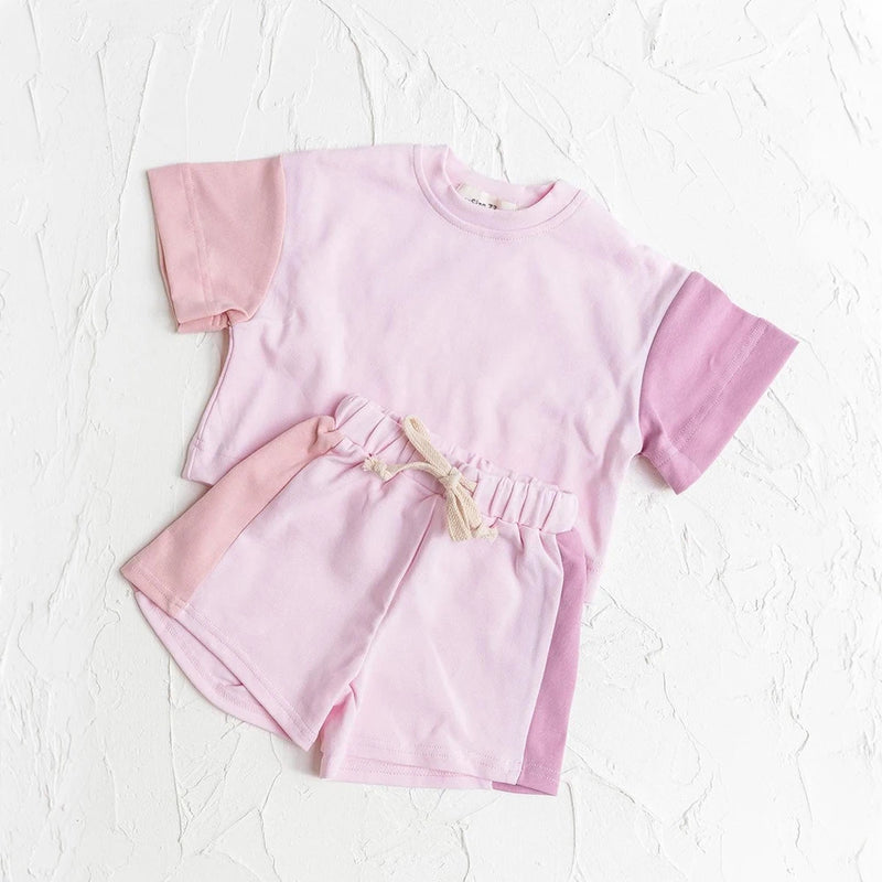 Boys Girls Cotton Short Sleeve T shirt And Shorts Co-Ord