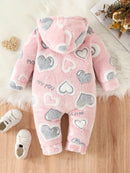 Girl Hooded Fur Onesie One Piece