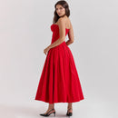 Women's Strapless Elegant Fit and Flare Maxi Dress