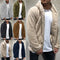 Men's Fleece Solid Color Fluffy Long Sleeve Button Hooded Jacket