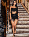 Women's Spaghetti Strap Crop Tops and Bodycon Shorts Sets