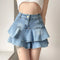 DEEPTOWN Vintage Denim Skirt Shorts