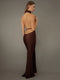 Women's Turtleneck Backless Bodycon Maxi Dress