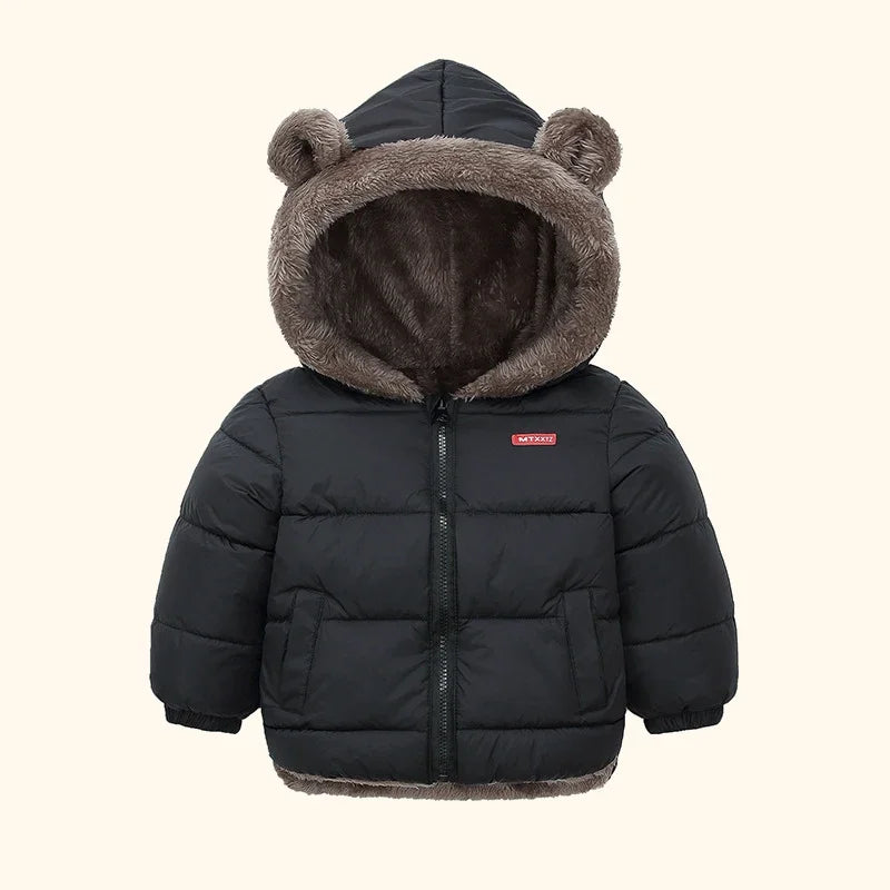 Kids Cashmere Zipper Hooded Coats