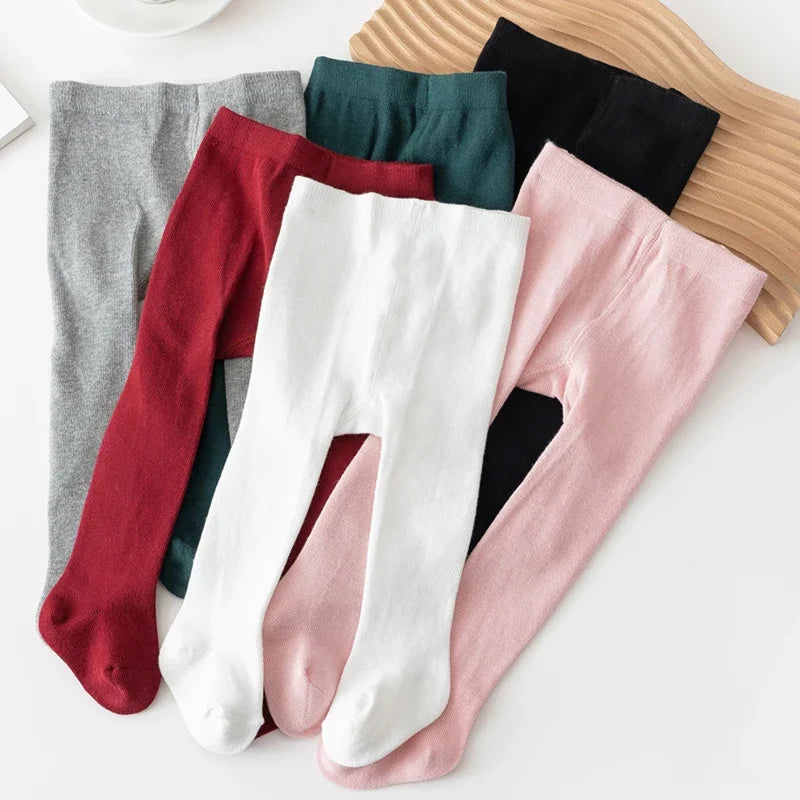 Girls Elastic Waist Solid Color Slim Fit Stocking