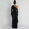 Women's Long Sleeve Oblique Neck Dress