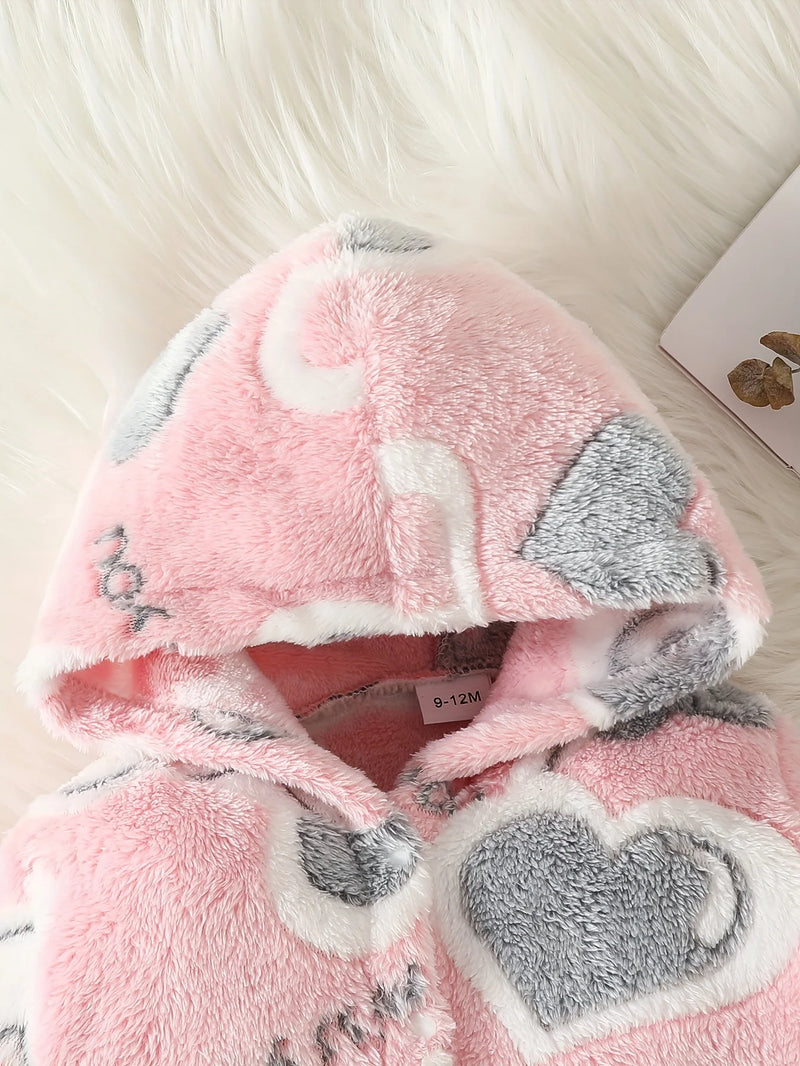 Girl Hooded Fur Onesie One Piece