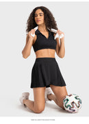 2 Pieces Sportswear Crop and Skirt Set