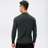 Men's Autumn Fitness Long-Sleeved Quick-Dry Running Tops Half-Zipper Slim-Fit Training Sweatshirt Baselayer Undershirts