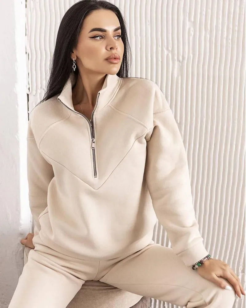 Long Sleeve Zipper Outfits Tracksuit