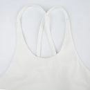 Women's Backless White Side Split Sleeveless Mini Dress