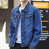 Men's New Lapel Denim Jacket Casual Handsome Casual Loose Comfortable Slim Fit Jeans Jacket Coat