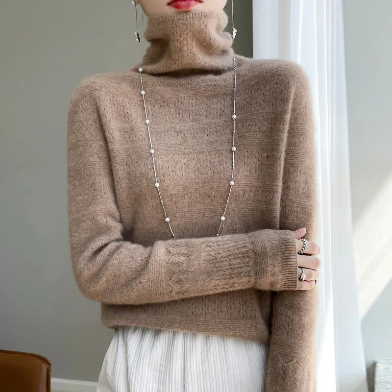 Wool Turtleneck Long Sleeve Sweater