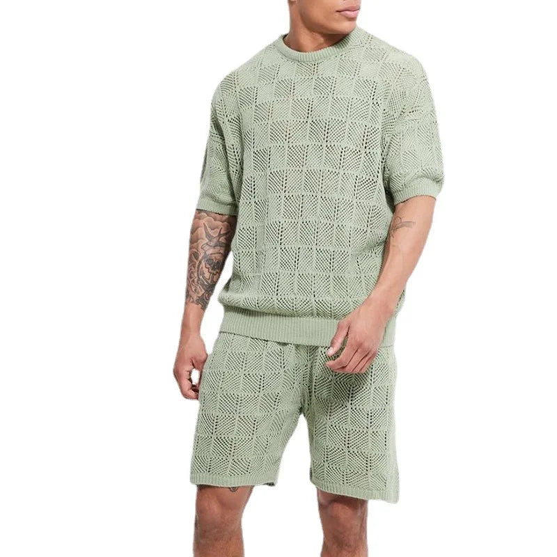 Men's Knit Casual Two-Piece Outfit Set