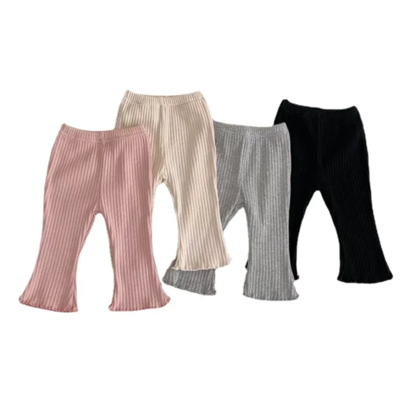 Girls Solid Color Slim Stretch Pant