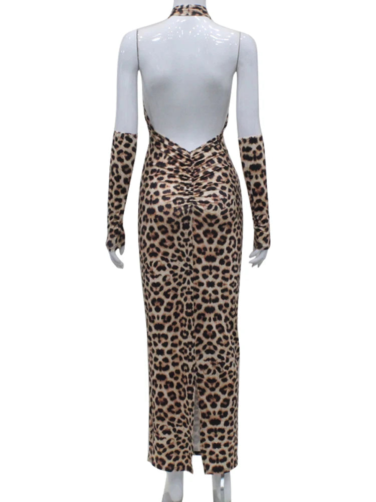 Women's Sexy Leopard Print Maxi Dress