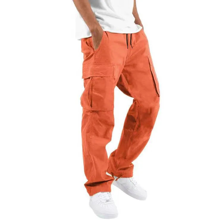 Preppy Style Solid Cargo Pants