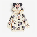 Girls Cartoon Full Print Hooded Jumper With Mouse Ears And Long Pants Sets