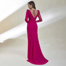 Women's Backless Sequin Beading Side Slit Long Maxi Dress