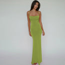 Women's Solid Color Sleeveless Backless Elegant Bodycon Maxi Dress