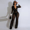 Women's Lace See Though Embrodiery Wide Leg Jumpsuit