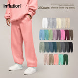 INFLATION Winter Thick Fleece Lined Jogger Pants Unisex Candy Color Drawstring Waist Comfortable Sweatpant Mens Track Pant