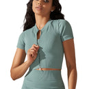 Women's  Top Two Way Zip Sports T-shirt