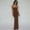 Women's Solid Color Sleeveless Backless Elegant Bodycon Maxi Dress