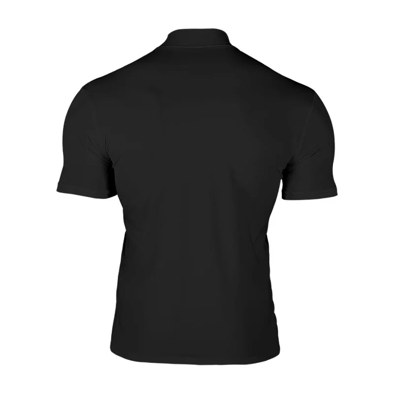 Men's solid Color short-sleeved Tight turtleneck T-shirt