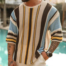 Men's Loose Fit Striped Knit Sweater