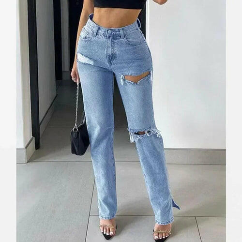 Women’s Sexy Ripped High Waist Denim Jeans