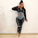 Women’s 2 Piece Outfits Casual Patchwork Sportswear Long Sleeve Hooded