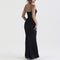 Women's Lace High Waist Deep V Strap Fishtail Long Dress