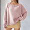 Women's Pullover Round Neck Solid Color Sweater