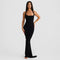 Women's Halter Backless Pleating Sheath Dress