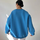 Women's Loose Round Neck Pullover Solid Color Sweatshirt