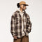 Men's Pattern Brown Flannel  Shirt