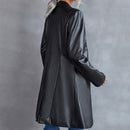 Women's Leather Slim Long-sleeved Windbreaker Coat