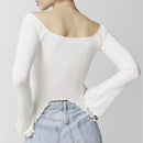 Women's Off-the-shoulder Long Sleeve T-shirt