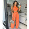 Woman Crop Top And Loose Wide Leg Pant Tracksuit